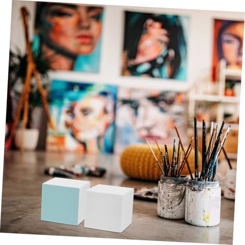 Tofficu 6 Stück Weiße Schaumstoffwürfel Glatt Unbemalt DIY Bastelwürfel für Dekorationen Party Ornamente und Kreative Handwerksprojekte von Tofficu