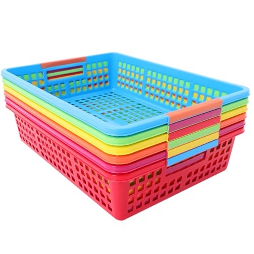 Tofficu 6Er-Pack Kleine Kunststoffkörbe Zum Organisieren Aufbewahrungskörbe Für Klassenzimmer Bunte Aufbewahrungskörbe Für Klassenzimmer Obst- Und Snackkörbe Für Das Heimbüro (13 5 X 10 X Tofficu 6Er-Pack Kleine Kunststoffkörbe Zum Organisieren Aufbewahrungskörbe Für Klassenzimmer Bunte Aufbewahrungskörbe Für Klassenzimmer Obst- Und Snackkörbe Für Das Heimbüro (13 5 X 10 X von Tofficu