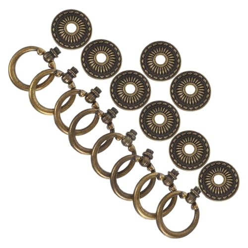 Tofficu 8 Stück Teiliges Vintage Ring Schubladengriffe aus Zinklegierung Einzelnes Loch Antike Bronze Möbelgriffe für Kommode Schrank Schublade Robuste und Dekorative Möbelbeschläge von Tofficu