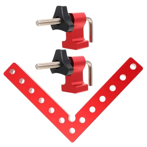 Tofficu Aluminium Eckklemme Holzbearbeitung Winkelspanner Robuste Positionierhilfe für Schreiner Möbelbau Bilderrahmen Montage von Tofficu