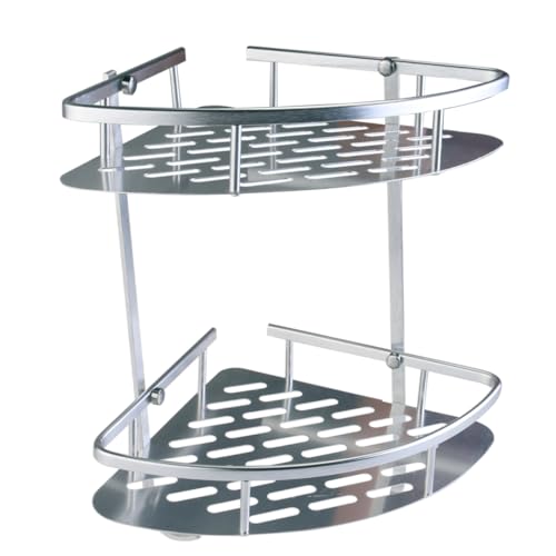 Tofficu Aluminium Eckregal Für Badezimmer Duschablage Regal in Silber Vielseitig Für Shampoo Handtücher Und Seife Ohne Bohren Leicht Zu Installieren von Tofficu