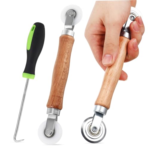 Tofficu Aluminium Screen Roller Werkzeug mit Holzgriff Robustes Metall Material Vielseitig für Tür Fenster fliegengitter Reparatur Ergonomischer Griff Langlebiges Fliegengitter von Tofficu