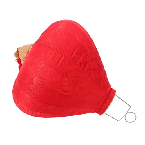 Tofficu Antike Stil Hängelaterne mit Quasten Dekoration Rotes Stoffdesign für Garten Hochzeit und Partys Vintage Laterne für Festliche Anlässe von Tofficu