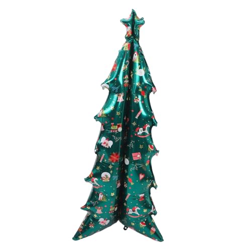Tofficu Aufblasbare Weihnachtsbaumballons Weihnachtsfeierbaumballon Urlaubsballerdekoration Weihnachtsfeier-Layout-Requisite farbenfrohe Ferienballondekoration Aluminiumfolie Grün von Tofficu