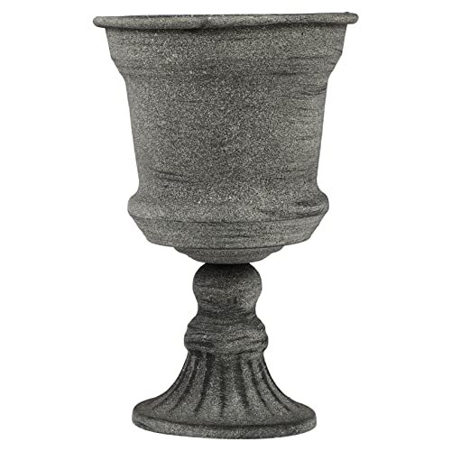 Tofficu Blumentopf Vintage Outdoor Pflanztopf Trophäe Amphore Schwarz Blumenvase Metall Eisenkunst Blumentopf Gartenpflanzer Für Heimbüro Hoteldekoration (Grau) Vase Gusseisen Eisen Amphore von Tofficu