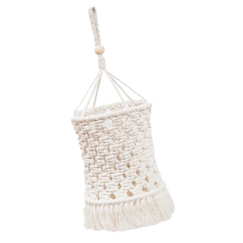Tofficu Boho Makramee Lampenschirm Hängelampe Handgefertigt Baumwollseil Dekorativer Pendelleuchten schirm für Wohnzimmer Schlafzimmer Esszimmer Hotel von Tofficu