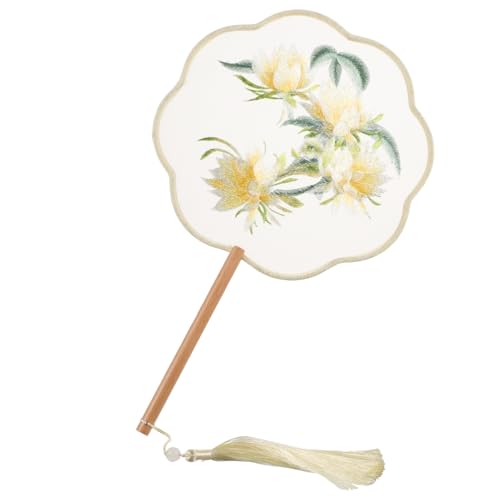 Tofficu Chinesischer Bestickter Handfächer mit Blumenmuster Tragbarer Sommerfächer Dekorativer Vintage Fächer für Damen Faltbarer Fächer für Strand Hochzeit und Party von Tofficu
