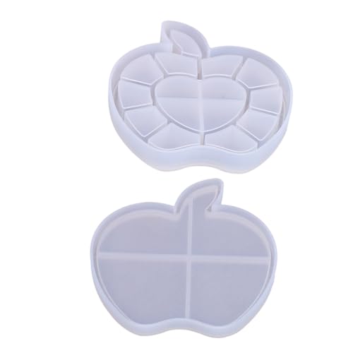Tofficu DIY Silikonform Apfelform Aufbewahrungsbox Silikon Mould mit Deckel Glatte Innenfläche Einfache Entformung für Epoxidharz Bastelzubehör und Kreative Geschenkideen von Tofficu