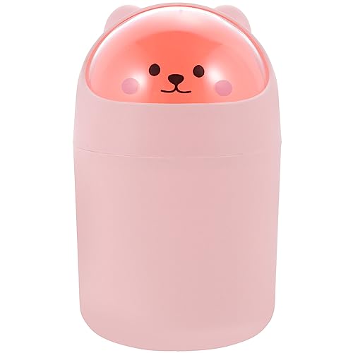 Tofficu Desktop-mülleimer Kleiner Mülleimer Schlanker Mülleimer Mit Deckel Rosa Mülleimer, Mini-mülleimer, Kawaii-mülleimer Süße Mülltonne Mülltonne Schreibtisch Plastik Papierkorb von Tofficu