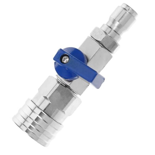 Tofficu Edelstahl Kugelhahn Absperrhahn Schnellkupplung Druckreiniger Ventil Vielseitig für Autowäsche Garten Haushalt Geeignet Langlebig und Einfach zu Bedienen von Tofficu