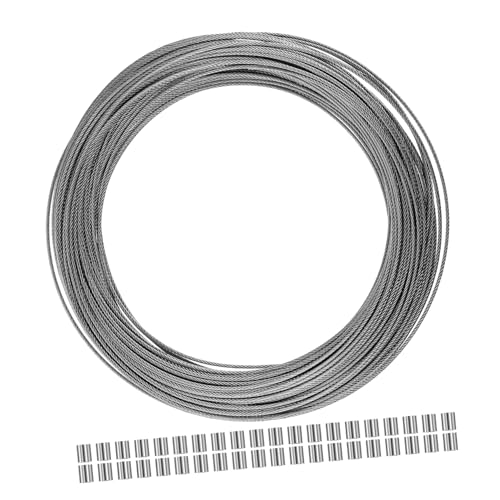 Tofficu Edelstahlseil Durchmesser mit Aluminiumhülsen Rostfreies Drahtseil für Schwere Belastungen Vielseitig für Outdoor Garten Geländer und Diy Installieren von Tofficu