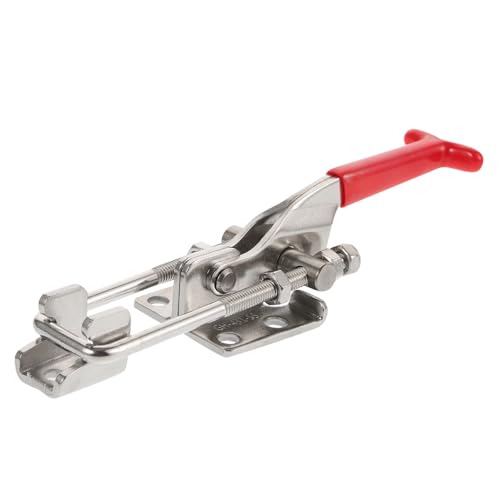 Tofficu Einstellbarer Edelstahl Toggle Latch Spannverschluss mit Rutschfester Klemme für Schränke Türen Werkzeugkoffer und Aufbewahrungsboxen Vielseitig Einsetzbar für Heim Büro und von Tofficu