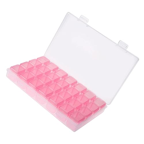 Tofficu Fächer Schmuckkästchen Transparent Aufbewahrungsbox mit Verstellbaren Trennwänden Doppeltem Verschluss Leichter für Nagelkunst Perlen und Maniküre Zubehör von Tofficu