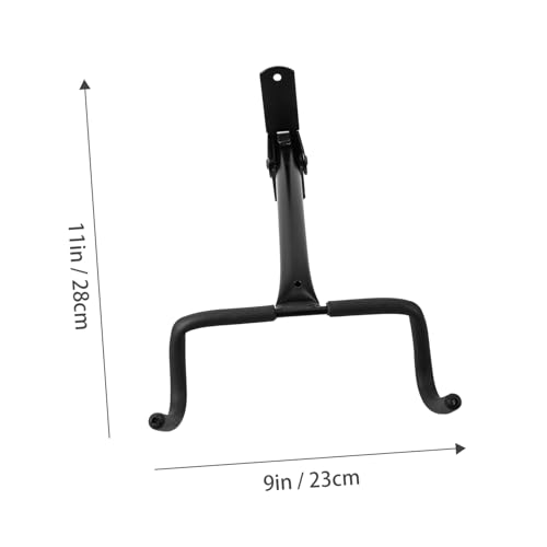 Tofficu Fahrrad Wandhalterung Schwarz mit Doppelt Faltbarem Haken Robuster Fahrradhalter für Mountainbikes und Klappräder Platzsparende Wandmontage für Garage Werkstatt und Büro von Tofficu