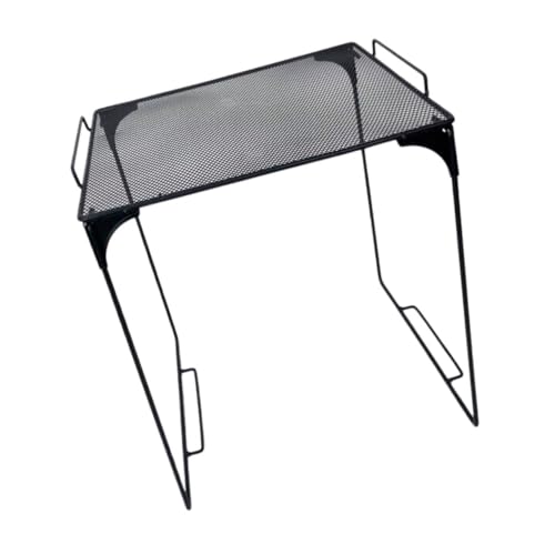 Tofficu Faltbares Metallnetz Regal Stapelbar Organizer für Bad Küche Schule und Fitnessraum Schwarz Platzsparend Vielseitig für Schrank und Arbeitsplatzorganisation von Tofficu