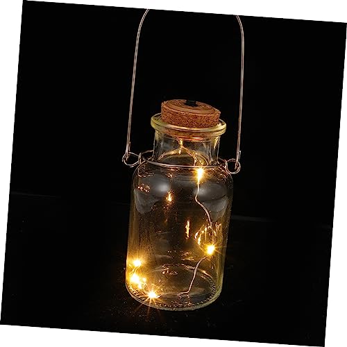 Tofficu Flasche Nachtlicht wünschen Hochzeitsdekor Lichter für Flaschen kleine Glasflaschenlampe hängende Lampen Hochzeit dekorative Hängelampe Glaskugeln Glaslicht Holz Transparent von Tofficu