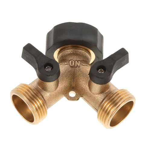 Tofficu Gartenschlauch Verteiler aus Vollkupfer mit Absperrhahn Druckfester Wege Adapter für Gartenbewässerung Kompatibel mit Wasserschläuchen Robust und Dicht für Sprinkler und von Tofficu