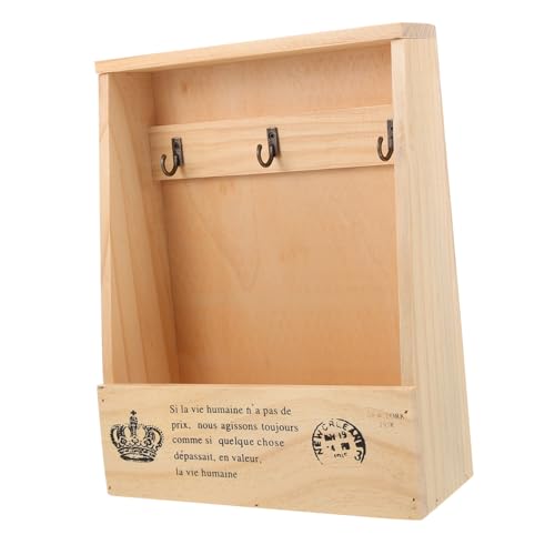 Tofficu Wandmontierte Holzschlüsselbox Mit Haken Vintage Schlüsselspeicher Und Organizer Für Eingangsbereich Platzsparend Und Dekorativ Für Zuhause Und Büro von Tofficu