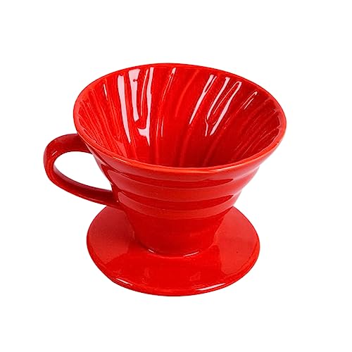 Tofficu Keramischer Kaffeebereiter mit Filter Handgefertigte Kaffeekanne für Praktischer Kaffeefilter für Zuhause und Büro Rot von Tofficu