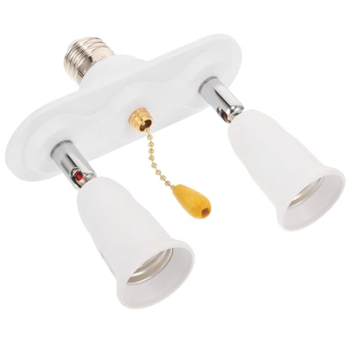 Tofficu Lampenfassung Adapter Splitter mit Zugschalter Robuster Lichtsockel aus Stabilem Material Einfache Montage für Schlafzimmer und DIY Beleuchtung Kompatibel mit LED und von Tofficu