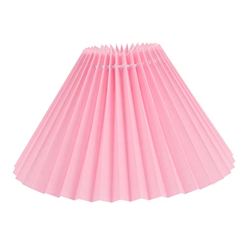 Tofficu Lampenschirm aus Stoff Rot Plaid Spitze Dekorationen Lampenschirm plissiert Weiß Abdeckung für Deckenleuchte Wohnzimmerlampenschirm Lampenschirmabdeckung Eisen Rosa von Tofficu