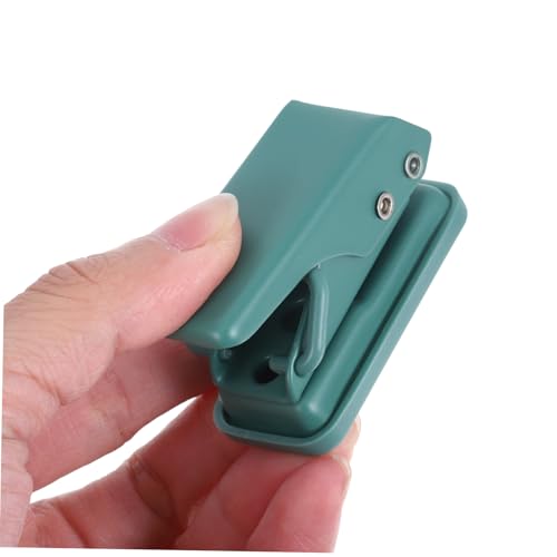 Tofficu Mini Einzel locher Handlich Präzise Papierstanzer für Schüler DIY Basteln Scrapbooking Kompakt Tragbar für Etiketten Ordner Bürobedarf Grün von Tofficu