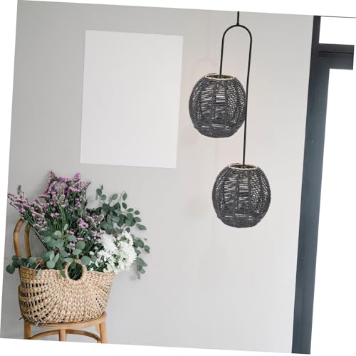 Tofficu Moderner Gewebter Lampenschirm aus Papierseil Handgefertigter Decken und Wandleuchten Schirm Stilvoller Retro Look für Wohnzimmer Schlafzimmer und Restaurantbeleuchtung von Tofficu