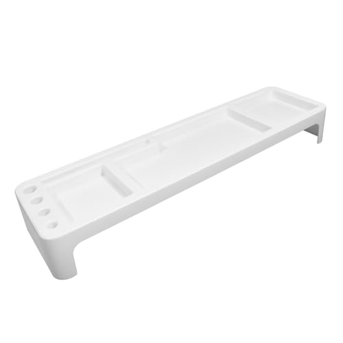 Tofficu Multifunktionales Tastaturregal aus Langlebigem Abs Platzsparendes Home Supporting Shelf mit Vielen Fächern zur Organisierten Ablage von Notizen Telefon und Stiften für von Tofficu