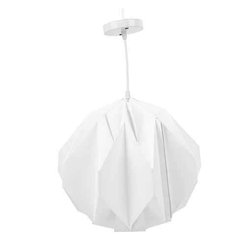 Tofficu Nordische Origami Deckenlampe aus Papier und Einfache Faltbare Hängelampe mit Modernem Lampenschirm Leichte Pendellampe für Wohnzimmer und Schlafzimmer Einfache Montage Dekorative von Tofficu