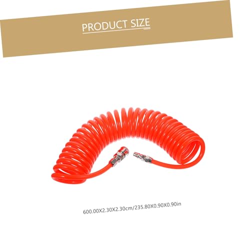 Tofficu PU Spiralschlauch mit Anschluss Flexibler Druckfester Luftkompressorschlauch Dehnbarer Spiralschlauch für Luftpumpe Langlebig Verschleißfest Geeignet für Garten Werkstatt von Tofficu