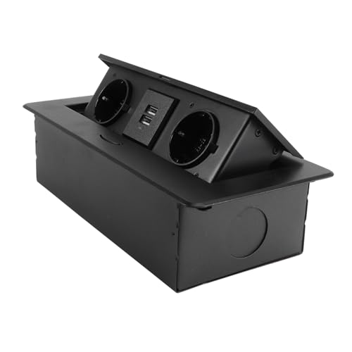 Tofficu Pop Up USB Steckdose für Konferenztische Versenkbare Tischsteckdose mit Dämpfung Schwarz für Stecker Einfache Installation für Büro und Tagungsräume von Tofficu