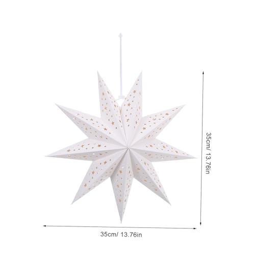 Tofficu Punkt Origami Papierstern Laterne Weiß mit Led-lichterkette Hohlraum Hängende Weihnachtsbeleuchtung Party Hochzeitsdeko Innen Außen Sternförmiger Lampenschirm für Festliche von Tofficu