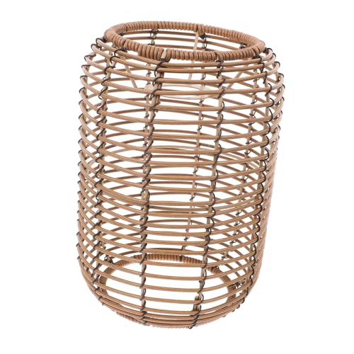 Tofficu Retro Pendelleuchte mit Fassung Geflochtener Lampenschirm aus Kunst Rattan Boho Stil Einfach zu Montieren Vintage Hängelampe für Wohnzimmer Esszimmer und Schlafzimmer von Tofficu