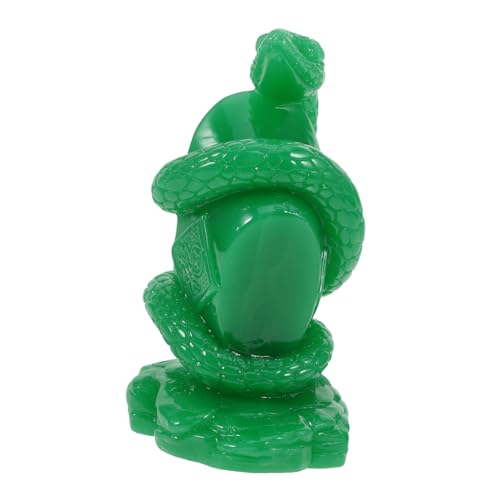 Tofficu Schlangen-Ornamente Schlangentierfigur Stirnband Badespielzeug Geformt Eine Schlange Imitieren Hängend Tierkreis Mini Figuren Drachen Wand Glücklich Plüsch Tischplatte Green Glas von Tofficu
