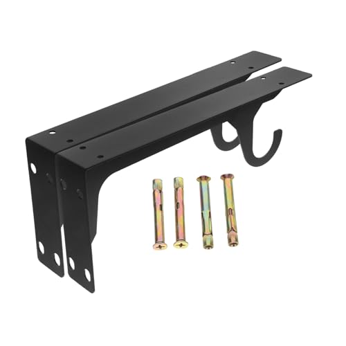 Tofficu Schwerlast Dreieckshalterung mit Haken Wandregal Stützgestell Kleiderstangenhalter mit Hoher Tragkraft für Kleiderschrank Garderobe und Küchenwandregal von Tofficu