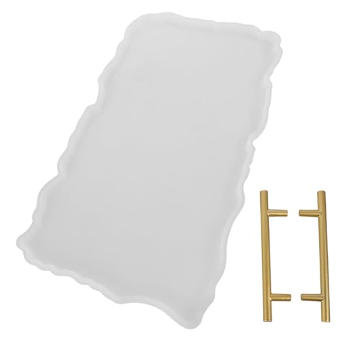 Tofficu Silikonform Tray für Epoxidharz Gießen Unregelmäßiges Tablett mit Metallgriffen Robustes Diy Harz Tablett Ergonomisch und Detailliert für Wohn und Basteldekor von Tofficu