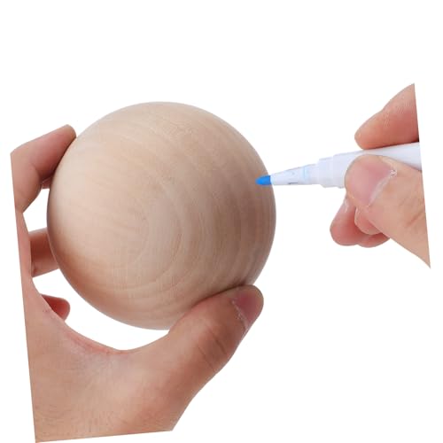 Tofficu Solide Holzkugel Unlackiert Runde Holzsphäre für DIY Projekte Kinderbasteln Handwerk und Dekoration mit Natürlicher Holzmaserung und Robuster Verarbeitung von Tofficu