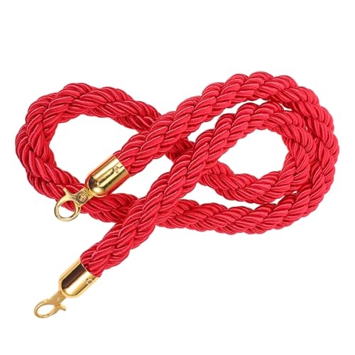 Tofficu Stanchion Rope aus Hanfseil mit Metallhaken Starke Absperrkordel für Hotel Bank Flughafen Stilvolle und Langlebige Absperrung zur Besucherkontrolle und Begrüßung von Tofficu