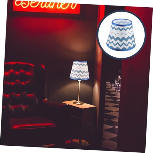 Tofficu Stoff Lampenschirm Drum Design Blau Wellenförmig Textil Lampenschirm für Schlafzimmer Babyzimmer Wohnzimmer Pendel Tischleuchte Tofficu Stoff Lampenschirm Drum Design Blau Wellenförmig Textil Lampenschirm für Schlafzimmer Babyzimmer Wohnzimmer Pendel Tischleuchte von Tofficu