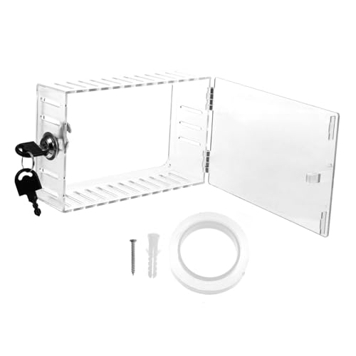 Tofficu Thermostat Schutzbox mit Schloss Große Transparente Thermostatabdeckung für Wandmontage Langlebig Kunststoff Schützt vor Manipulation und Bietet Klare Sicht Display von Tofficu