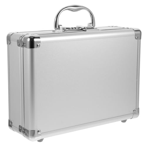Tofficu Tragbare Aluminium-Tragetasche mit Passwortschloss, stabile Metall-Aktentasche für Werkzeuge, Organizer, harte Aufbewahrungsbox mit Griff für Mechaniker und den Außenbereich von Tofficu