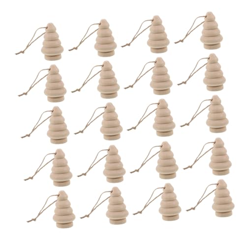 Tofficu Unfertige Holz-weihnachtsbaumanhänger mit Juteband Bemalbare DIY Bastelset für Kreative Weihnachtsdekoration zum Aufhängen an Baum Fenster Tür Wand von Tofficu