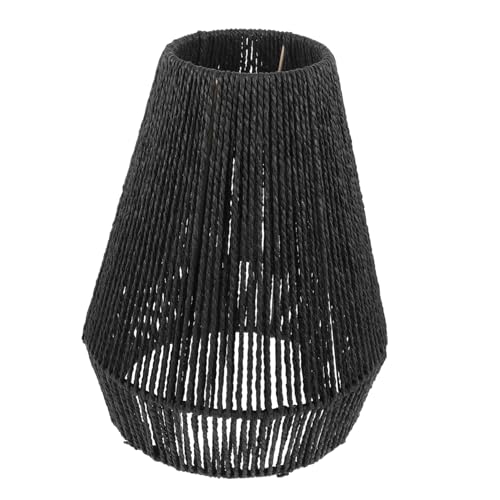 Tofficu Vintage Deckenlampe Lampenschirm aus Geflochtenem Papierseil Rustikaler Lampenschirm Ersatz für Wohnzimmer Küche Restaurant Natürliche Warme Lichtatmosphäre Simuliertes Rattan von Tofficu