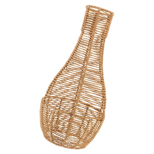 Tofficu Vintage Deckenlampe mit Handgewebtem Seil Lampenschirm Langlebiger Eisenrahmen Warmes Licht Augenschutz Vielseitig für Schlafzimmer Hotel Bar und Wohnzimmer Einfache Installation von Tofficu