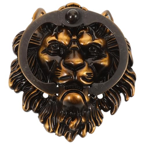 Tofficu Vintage Löwenkopf Türgriff aus Zinklegierung Rustikaler Gartentor Griff mit Antikem Finish Stabile Gartentür Beschläge Fein Geschnitzter Löwenkopf Komfortabler Griff für von Tofficu