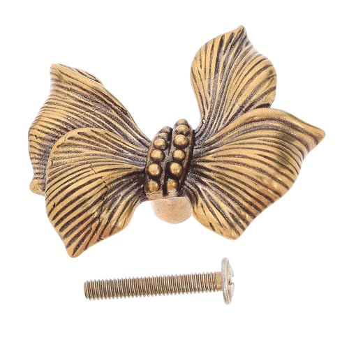 Tofficu Vintage Messing Möbelgriffe Schubladenknöpfe im Schleifen design für Kommode Kleiderschrank und Küchenschrank Langlebige Einfache Montage Eleganter Retro stil für Wohnzimmer und von Tofficu