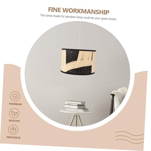 Tofficu Vintage Pendelleuchte Lampenschirm aus Naturholz Dekorativer Hängelicht schirm mit Leichtem Robustem Design Geeignet für Wohnzimmer und Esszimmer im Landhausstil Einfach zu von Tofficu