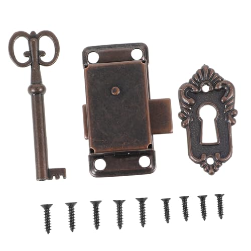 Tofficu Vintage Schrankschloss mit Schlüssel für Schmuckkästen und Möbel Robustes Eisen Legierung Schloss Einfache DIY Installation Klassische Antik Optik Vielseitig für Schubladen und von Tofficu