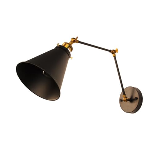 Tofficu Vintage Wandleuchte aus Eisen mit Flexiblem Doppelarm Retro Industrie Stil Wandlampe ohne Leuchtmittel Langlebige Handarbeit Einfache Montage Geeignet für Wohnzimmer Schlafzimmer von Tofficu