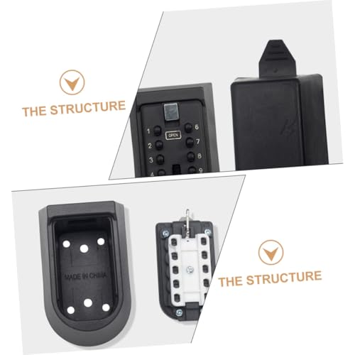 Tofficu Wandschloss Schlüsselbox mit Robustem Zahlencode Wetterfest aus Aluminium für Zuhause Büro Garage Sichere Wandmontage ohne Strom Home Office Storage Lock Box von Tofficu